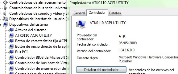 ATK0110 ACPI Utility v.1043.6.0.0 Windows XP / Vista / 7 / 8 / 8.1 / 10 32-64 bits