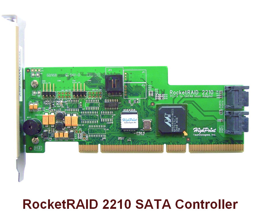 HighPoint RocketRAID 2210 SATA Controller Driver v.1.3.7.1023 Windows XP / Vista 32-64 bits