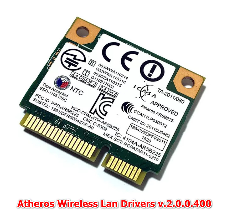 Qualcomm Atheros Wireless Lan Drivers v.2.0.0.400 Windows 10 / 11 64 bits