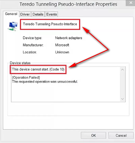 Microsoft Teredo Tunneling Pseudo Interface Driver v.6.2.9200.16384 Windows Vista / 7 / 8 32-64 bits